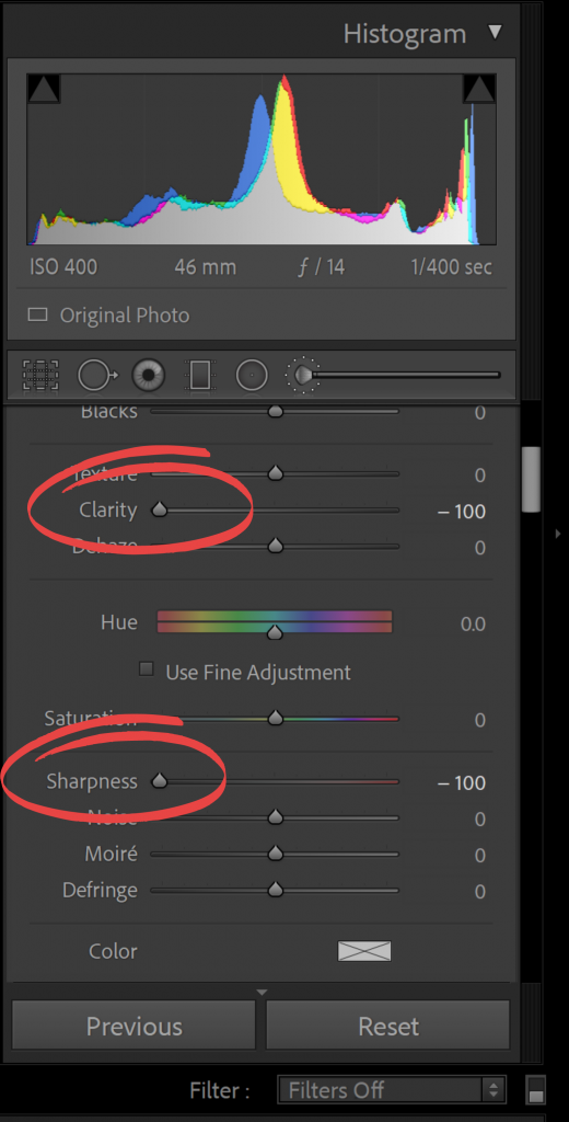 sharpness and clarity selection