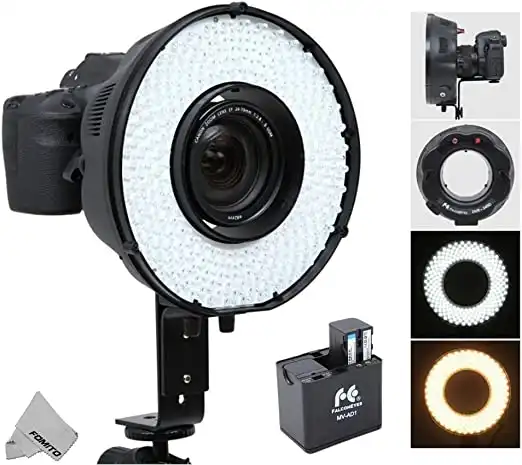 Fomito Portable LED Macro Ring Flash Light for Canon, Nikon, Sony, Pentax